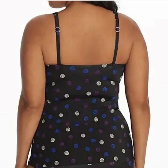 Miraclesuit Multi Spot Surplice Tankini Swim Top Size 34DDD Black Polka Dot NWT - Picture 2 of 9